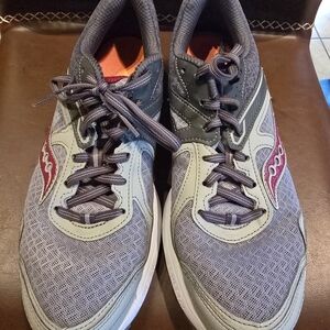 Saucony Gray and Burgundy Women’s Athletic Running Shoes